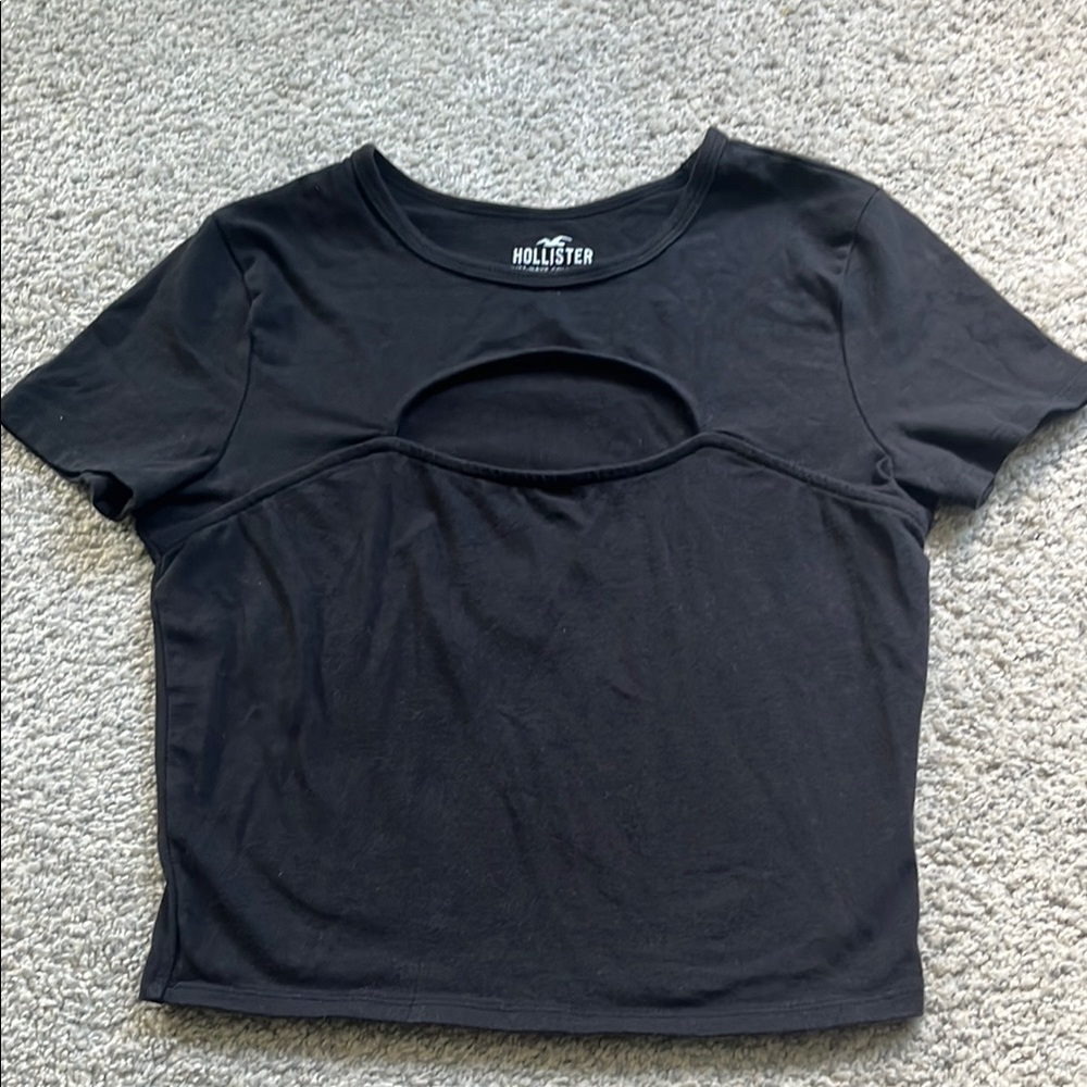 Hollister Black Cutout Top